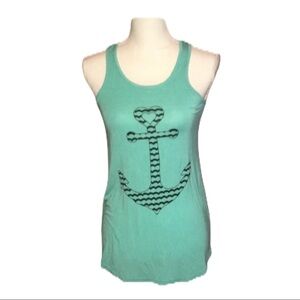 Aqua Nautical Anchor Tank Top | M | NWOT